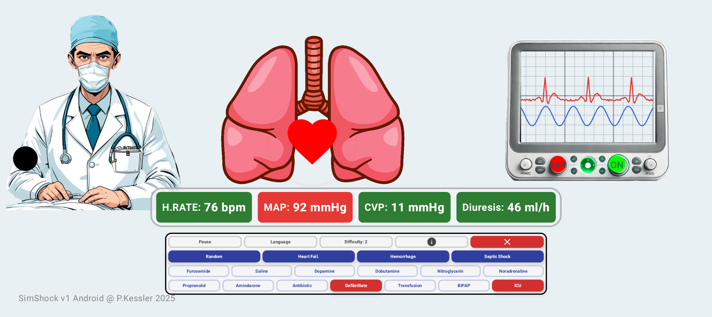 SimShockPad. Simulador hemodinámico